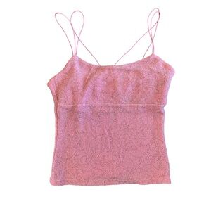 Y2K Sparkly Pink Spaghetti Strap Top